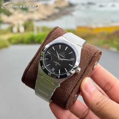 V Factory Omega Constellation 41mm 8900/8901 Movement Black Dial Watch with Date Window